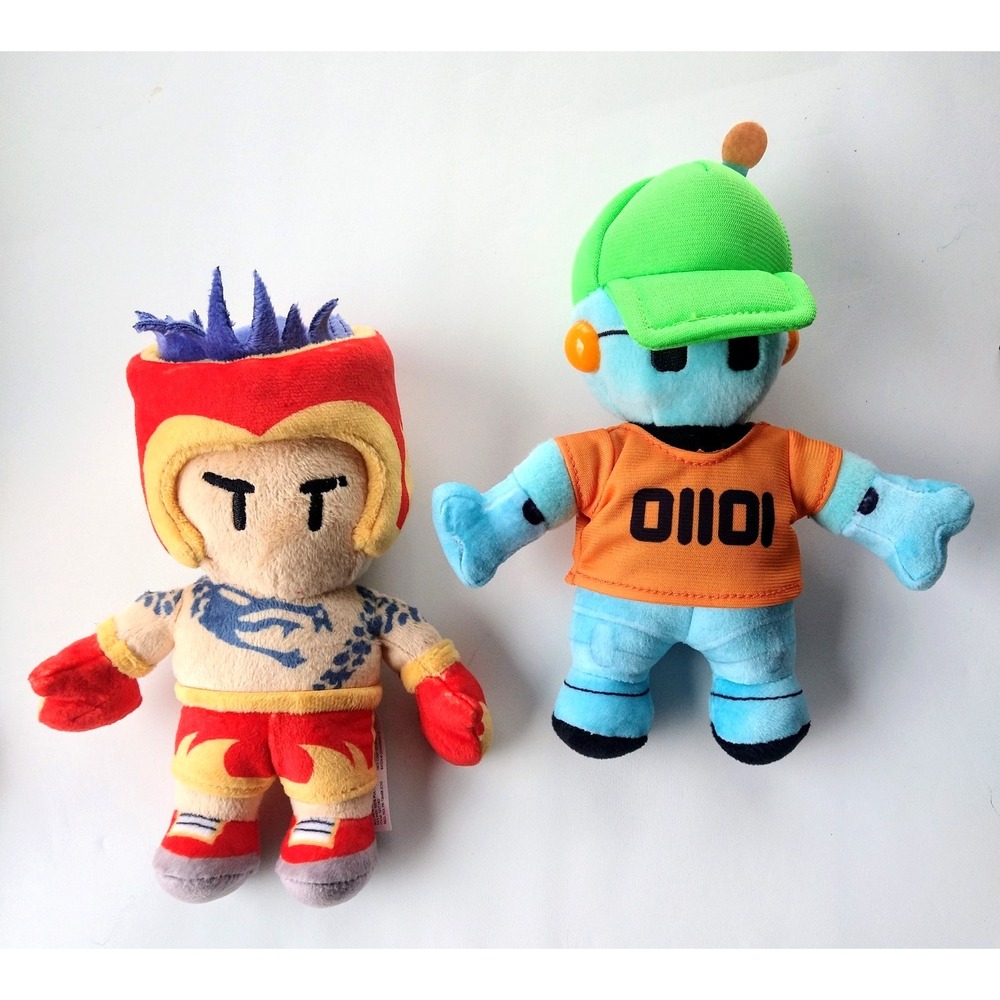 Stumble Guys Hot Gloves McLove + Robot Guy Plush - excellent condition (& cute!)